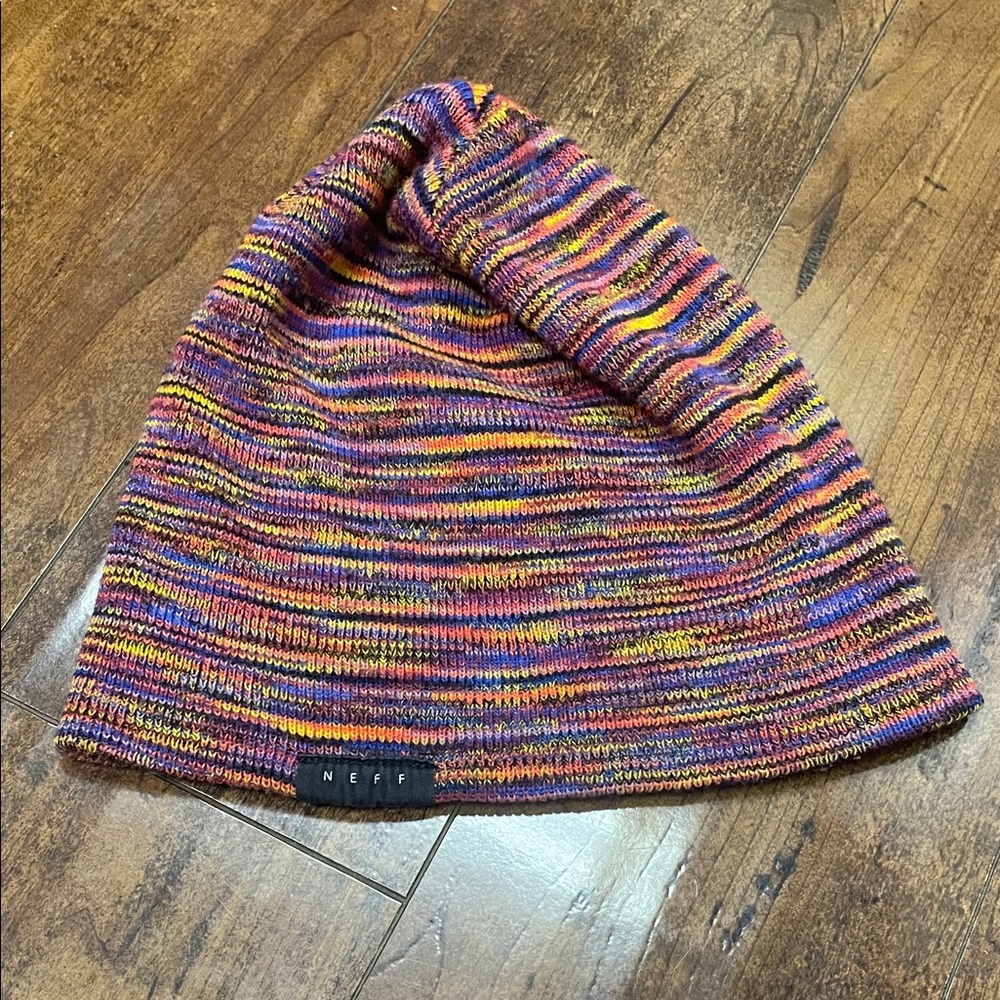 Neff Slouch Colorful Striped Knit Beanie